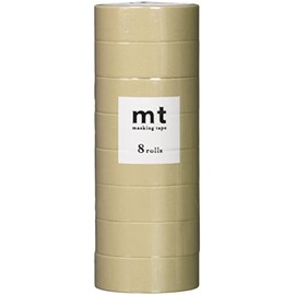 Kamoi Kakoshi MT08P200R Masking Tape, 8 Ps, Width 0.6 inches (15 mm) x 2.6 ft (7 m), 200 Meters, Beige