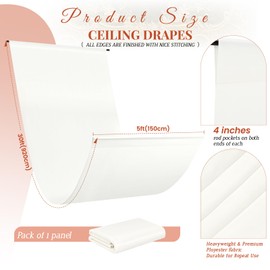 1 Panel Ivory Ceiling Drapes for Wedding Ceiling Drapes 5ftx30ft Wedding Arch Draping Fabric Premium Polyester Ceiling Drapery Draping Decorations for Party Ceremony Stage Swag