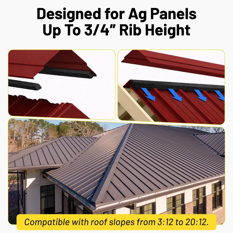 LCF Universal Vented Ridge Material for Metal Roofing 20 ft