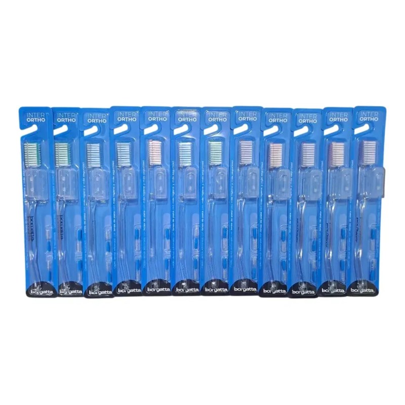 Cepillos Ortodónticos Borgatta Inter Ortho Cerdas Medias Para Brackets 12