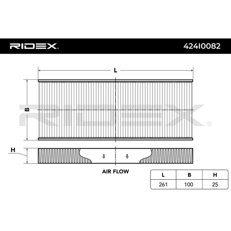Ridex 424I0082 Cabin Air Filter Dust Filter, Pollen Filter, Microfilter