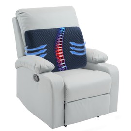 HOMBYS Lumbar Support Pillow for Recliner Chair, Memory Foam Back Support Cushion for Elderly,Extra Large Lumbar Support Pillow,Thick Backrest for Home Reading (Navy Blue, 20“x13.5"x5")