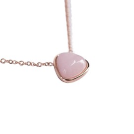 LuckyLy Set Juego de Joyería para Mujer con Cuarzo Rosa, Aretes y Collar de Acero Inoxidable con Baño de Oro Rosa 18k con Dije de Piedra Natural – Regalos para Mujer Originales de Cumpleaños y Regalos para Mamá, Modelo Aline