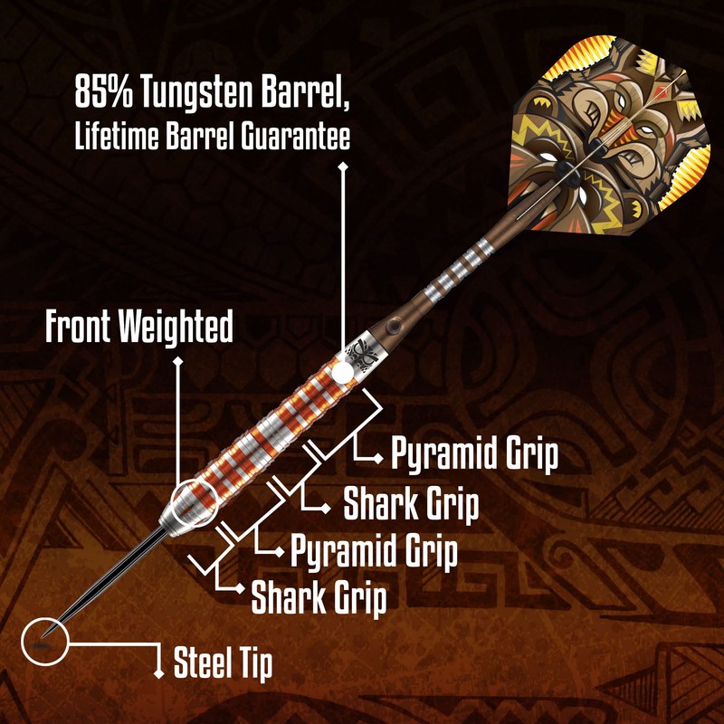 Shot! Darts Totem 3 Steel Tip Dart Set/Front Weighted 85%