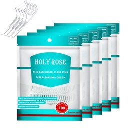 Holy Rose Dental Floss Picks 500 Count,for Adult Floss Sticks,Refill Bagged Flosser Toothpicks,High Elasticity,Unflavored,Re-Seal The Flossing Bag Suitable for Daily Cleaning of Teeth.