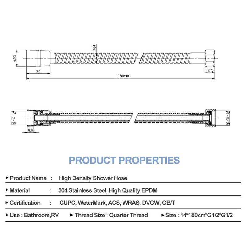 SR SUN RISE Flexible 304 Stainless Steel Replacement Shower Hose