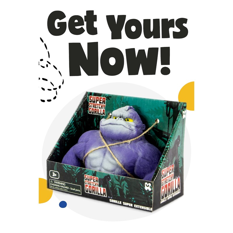 Keycraft Super Stretchy Gorilla | Gorilla Toy | Squishy and