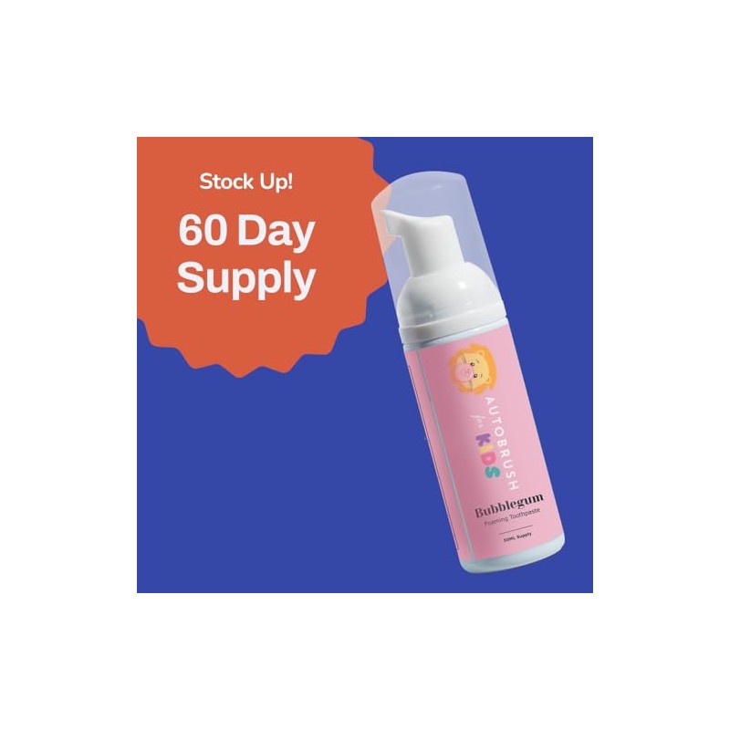 AutoBrush Foaming Kids Bubblegum Pasta dental – Sin fluoruro –
