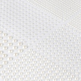 Phinus 3732Pcs Hair Pearls, 3/4/5/6/8mm Pearls for Hair, White and Beige Pearl Stickers for Crafts, Hair Pearls Stick on Body Gems for Eye Nails Make up and DIY Decorations