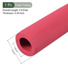 YOKIVE Foam Hoses, Rubber Insulation Pipe Cover, Handle Protection, Good for Gym, Equipment, Copper Pipes (Red, 25 mm, ID 43 mm, AD 1.8 m)