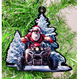 Generic Santa Claus ATV Four Wheeler Quad Ornament