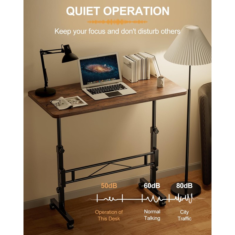 Amztabler Small Standing Desk Adjustable Height, Mobile Stand Up Desk