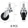 8 PCS Swivel Stem Casters,M8 Black 30mm(1.25 inch) Castor Wheels