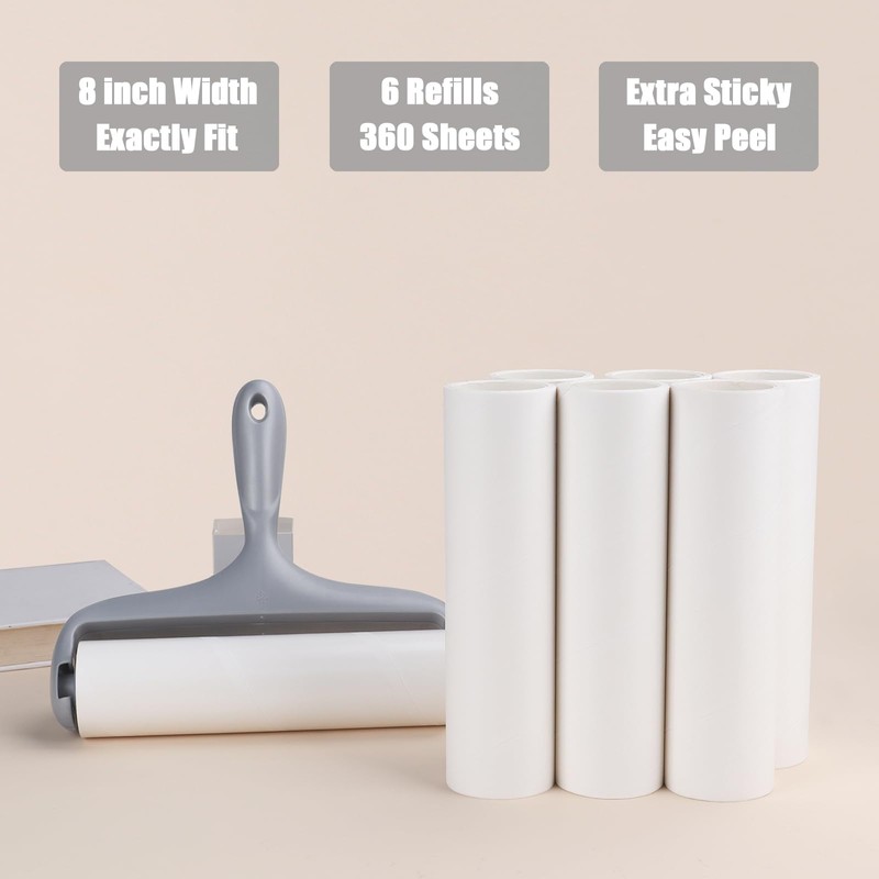8 inch Large Surface Lint Roller Refills for Scotch-Brite 50%