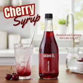 Crave It! Delicately Cherry and Vanilla Flavoring Syrup Set. Add a Splash to Your Favorite Beverages – Soda, Coffee, Latte, Italian Soda, Lemonade and More! 13 FL OZ / 2 Pack