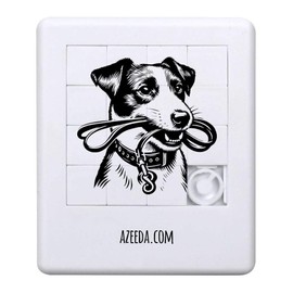 Azeeda 'Jack Russell Holding Dog Leash' Sliding Puzzle (PZ00036370)