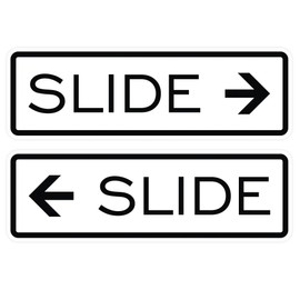 Classic Slide Door Sign - White - Small