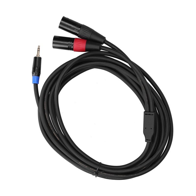 3.5mm Stereo Male to Dual 2 XLR Male Plug Connector