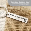 ZEARPT Drive Safe I Love You Keychain, Couples Initials Keychains,