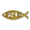 Gold Jesus Fish Mini Magnet by Magnet America Is 1.375"
