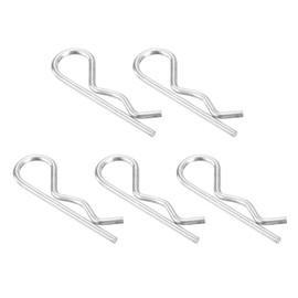 sourcing map 5Pcs 3mmx60mm 304 Stainless Steel R Shaped Spring Cotter Pins, R Clips Cotter Pin Spring Fastener for Household Appliances, Sports Equipment, Car Mechanics Repair (Silver)