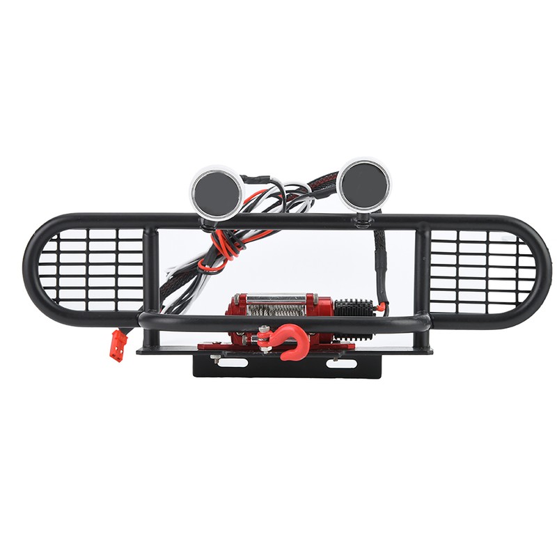 RC Front Bumper with 2 Round LED and Winch Remote