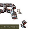 Foldable H-Shaped Cat Tunnel Toy with Interactive Playing Balls -
