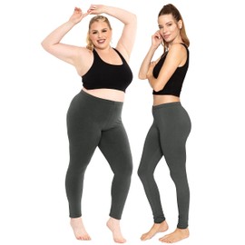 Women's Full Length Leggings Charcoal Gray 3X