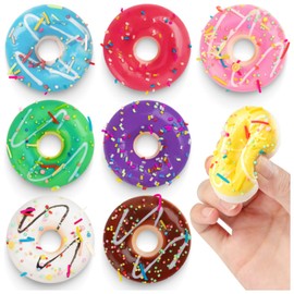 MGZTTHW 8pcs Donut Stress Ball, 2″ Artificial Donuts Stress Relief Exercise Ball, Small Fake Donut for Birthday Party Favors, Shop Decoration, Shooting Props Display