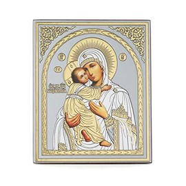 NKlaus Mother of God of Vladimir Wooden Icon 10 x 12 cm Christian Orthodox 11342