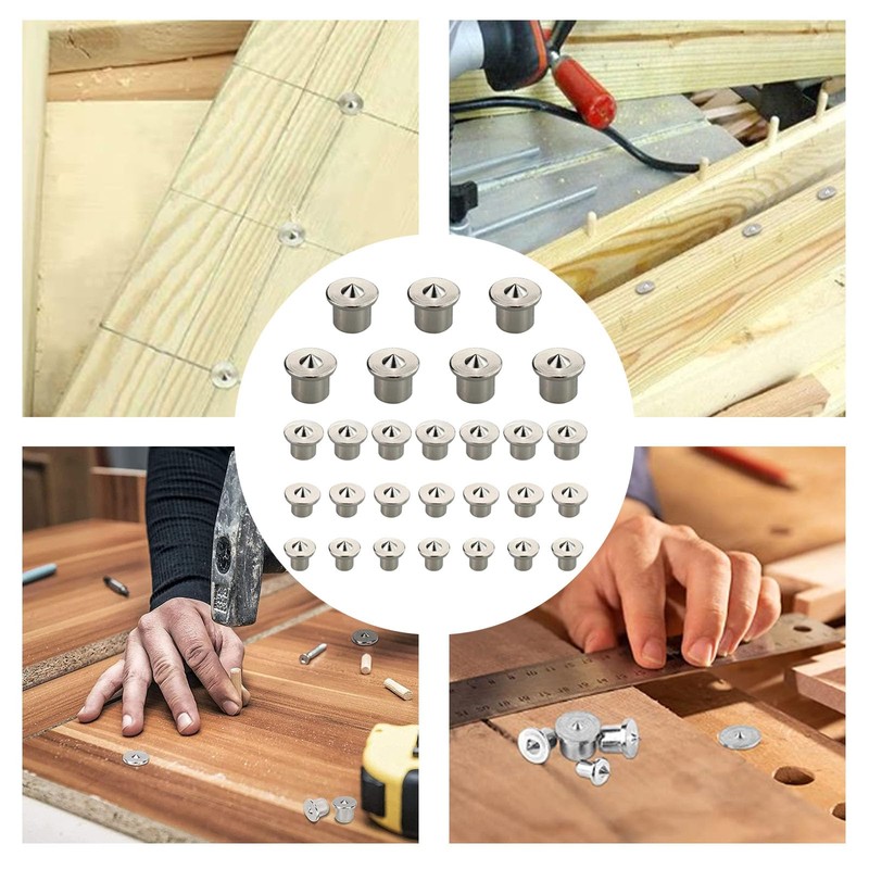 GIONAR Wooden Dowel Centring Tips Set, 6 mm, 8 mm,