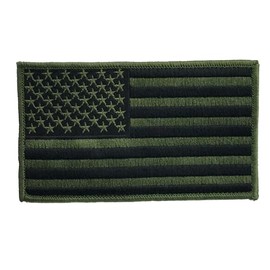 Shellback Tactical 3" x 5" Embroidered US Flag Patch with Hook Back (OD)