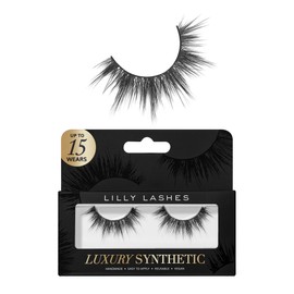 Lilly Lashes Pestañas Postizas Sintéticas de Lujo - Extensión de Pestañas de Longitud Completa 13mm - Look Natural - Volumen Natural - Forma Redonda  