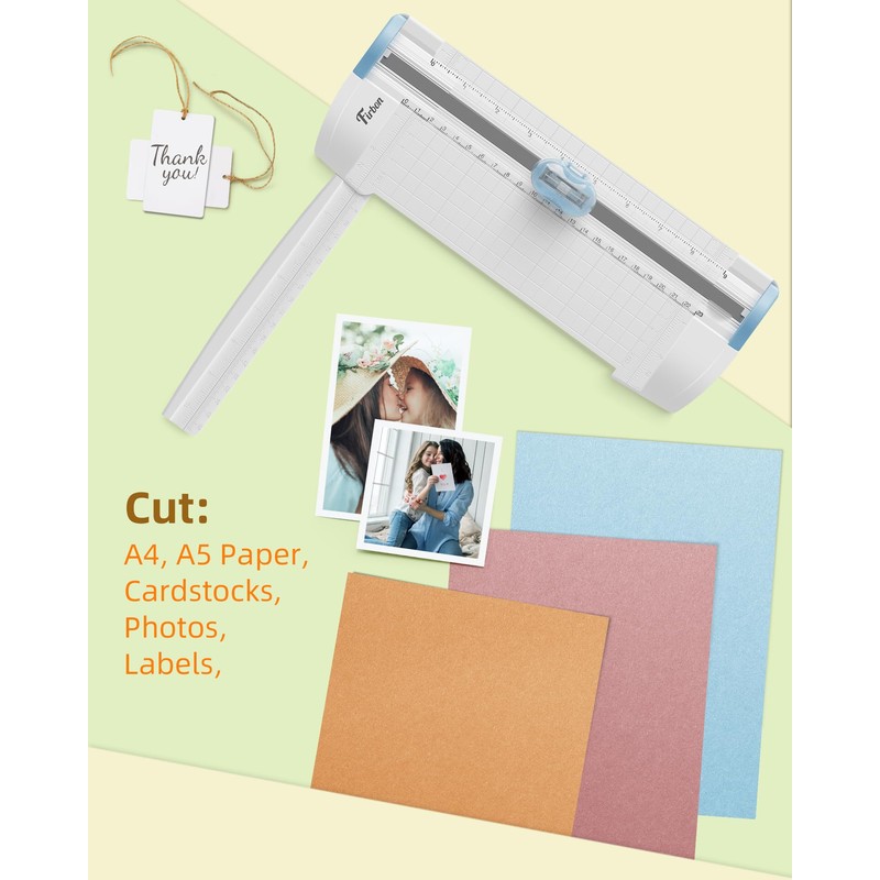 Firbon 3-in-1 Paper Cutter, 9" Compact A5 Paper Trimmer with