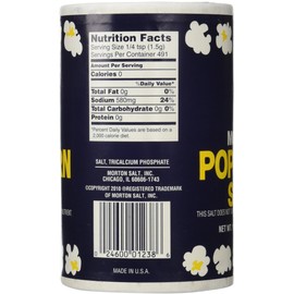 1Lb 10oz Morton Popcorn Salt For Green Salad, Corn on the Cob, French Fries, Nuts