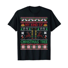Drag Racing Christmas Tree Ugly Xmas Sweater T-Shirt