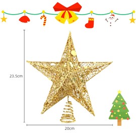 Jravezt Tree Top Star Christmas Tree Ornament Pentagram Christmas Ornament Star Christmas Tree Decoration Wrought Iron Craft