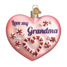 Old World Christmas Grandparents Glass Blown Ornaments for Christmas Tree Grandma Heart