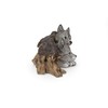 Hi-Line Gift Grey Wolf Cubs Hiding Under Log Statue