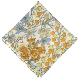 Intermode Made with Liberty Fabric 19001205 Handkerchief, Women's, Adult Gauze Handkerchief, Women's, Floral, Edna, Yellow [C]