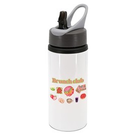 New Spirit Original Brunch club, cute cool stylish aesthetic trendy trend matcha water bottle with handle attatchment drinks cup water bottle refill cute fun