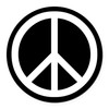CafePress White Peace Sign Round Car Magnet, Magnetic Bumper Display