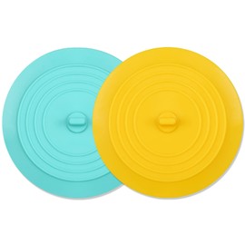 MATATAMAX 2 Pack Tub Stopper, 6 inches Large Silicone Bathtub Drain Plug Hair Stopper, Flat Suction Cover for Bathroom, Kitchen and Laundry