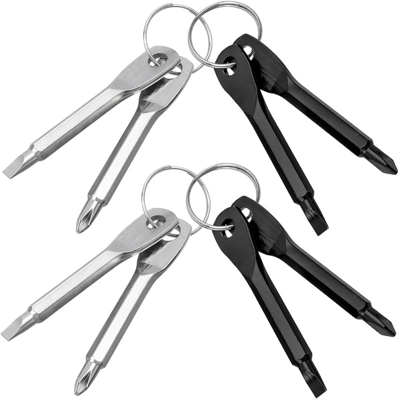 Gasea 8Pcs Keychain Screwdriver, Pocket Screw Driver Key Chain Flathead