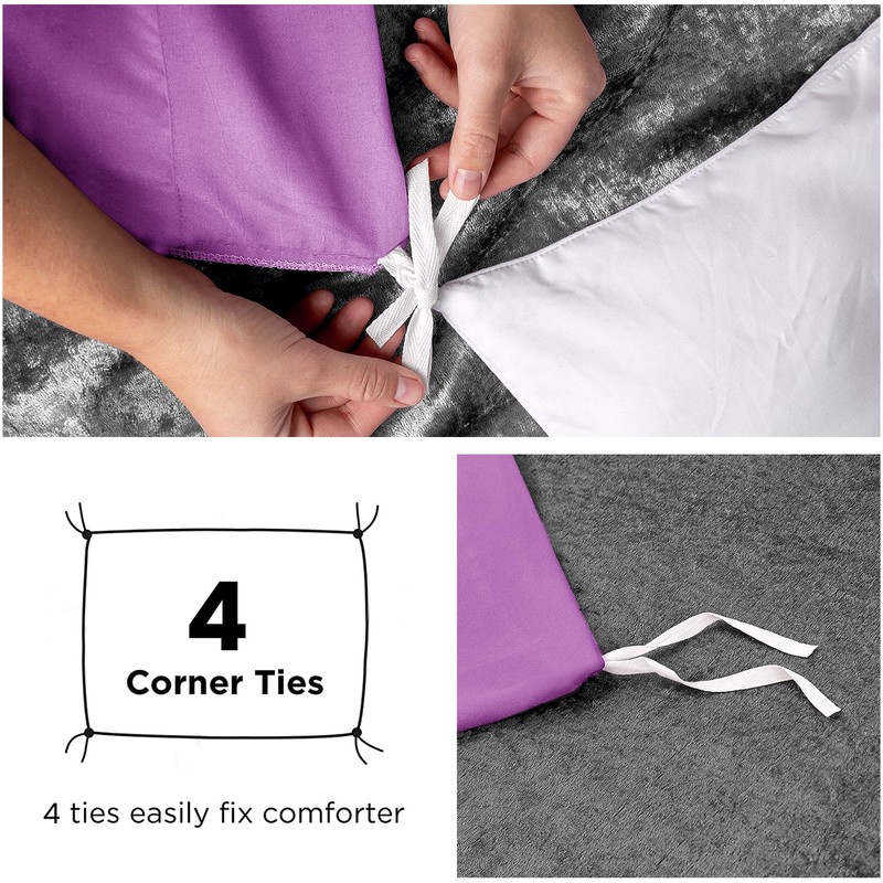 MOONLIGHT20015 Single Duvet Cover Purple Solid Soft Single Bedding Duvet
