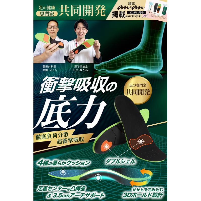 [Anan Listing x Orthopedic Surgeon Recommended Model] Insole, Shock Absorption,