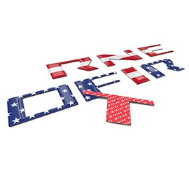 BDTrims | 3D Domed Raised Letter Inserts Compatible with 2022-2024 Nissan Frontier (Tailgate) (American Flag)