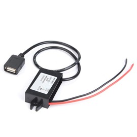 Convertidor Buck DC-DC Módulo de Fuente de Alimentación Reductor USB Convertidor de Automóvil 12V a 5V 3A Conectores Adaptadores USB para Teléfono Pantalla LED de Audio para Automóvil