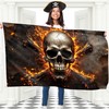 Pirate Flag – Jolly Roger Flag On Fire Crossed Bones