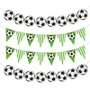 Werownsgso 4 Stück Fußball Banner Deko 400cm Fussball Thema Wimpelkette